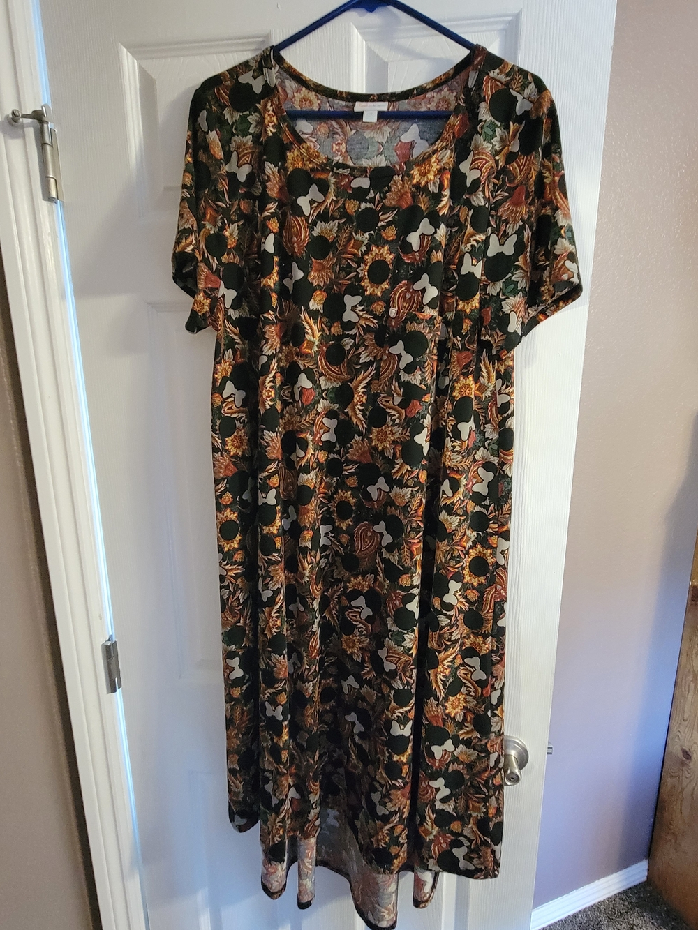 LuLaRoe Carly Minnie Mouse Flower Dress 2xl